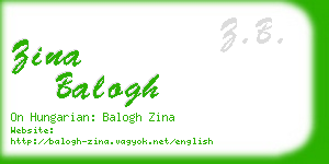 zina balogh business card